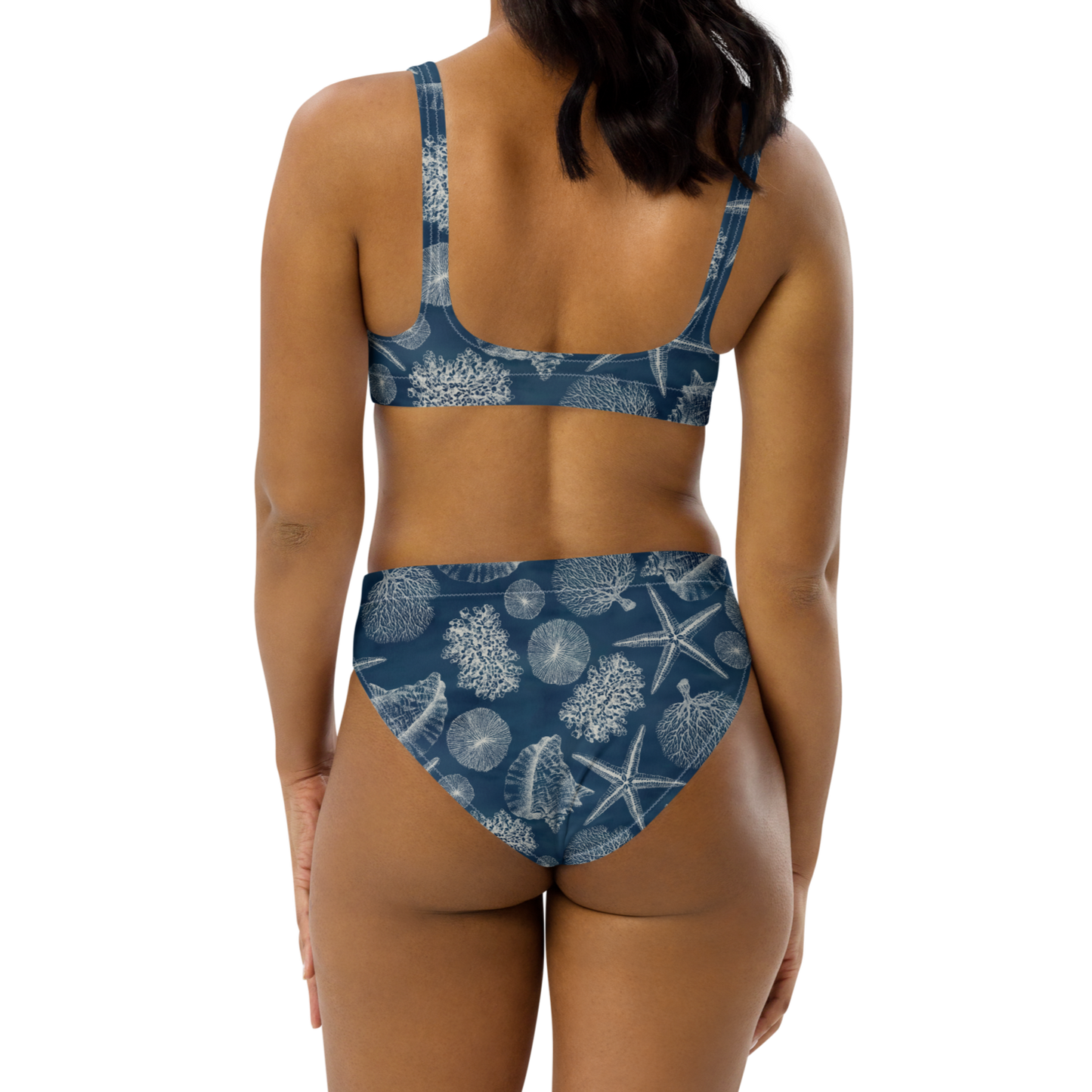 Bikini reciclado talle alto all over - Tesoros del mar