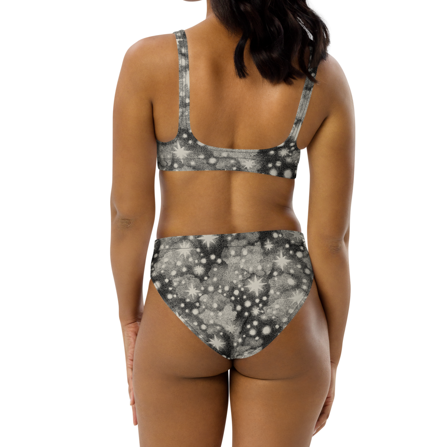 Bikini reciclado talle alto all over - Noche Estrellada